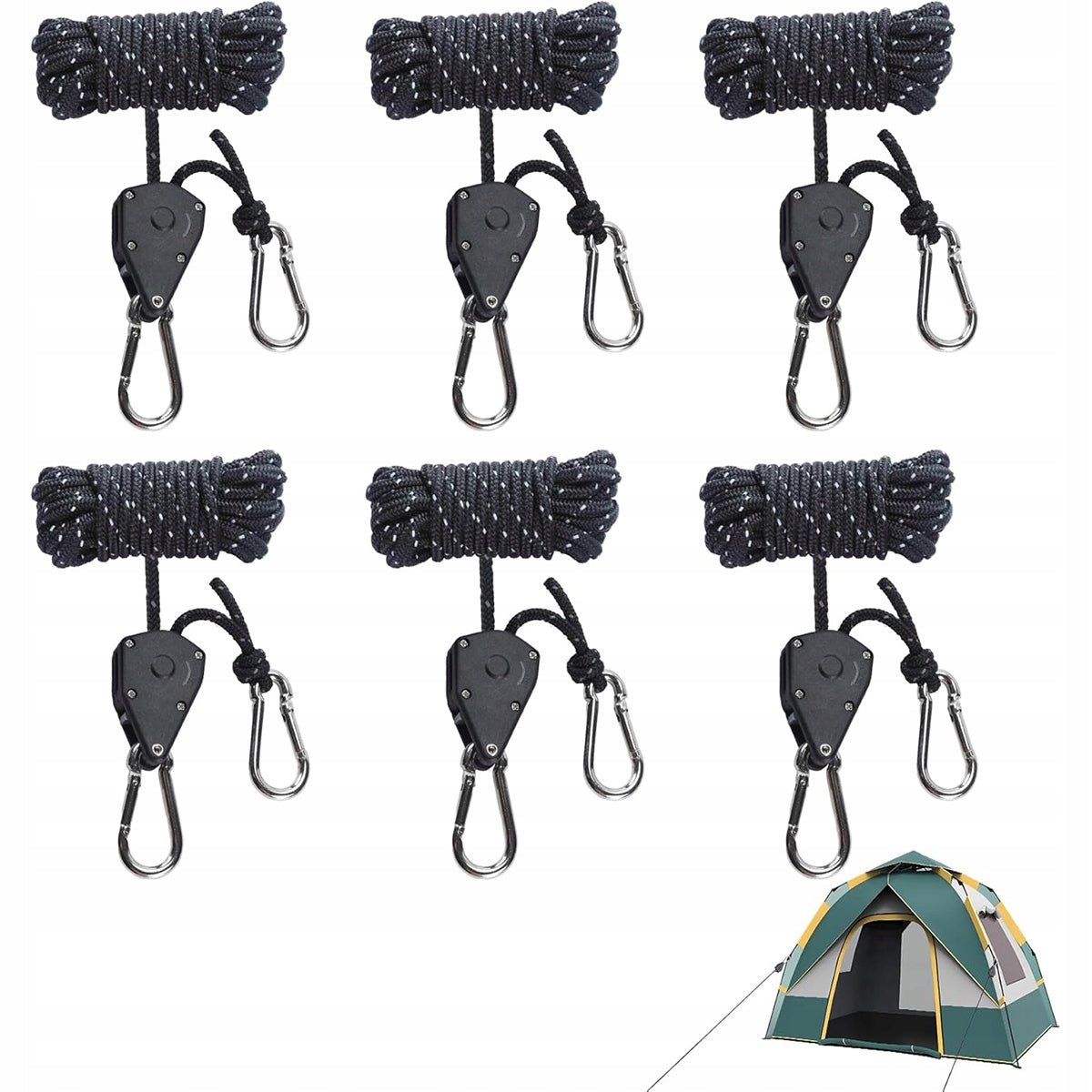6pcs 4M Reflective Extraction Ropes Rope With Tensioner Manufacturer code 4059814435610