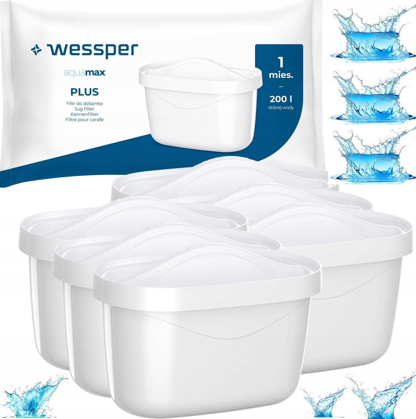6x AQUAMAX PLUS WATER FILTERS for AQUAPHOR BRITA DAFI JUG 6 pieces