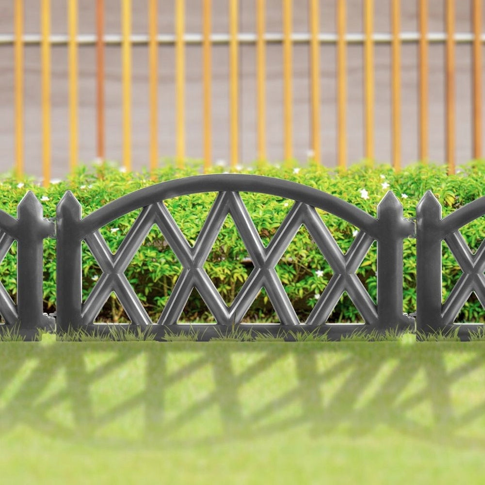 6x GARDEN Fence plastic grey border palisade edging lawn 3 m Packaging status original
