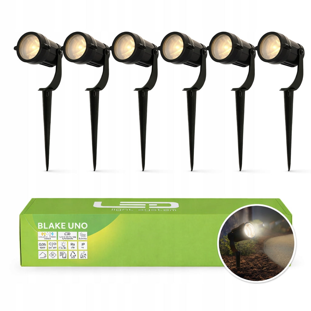 6x Garden Lamp Headlight Punched GU10 For Garden With IP65 Cable