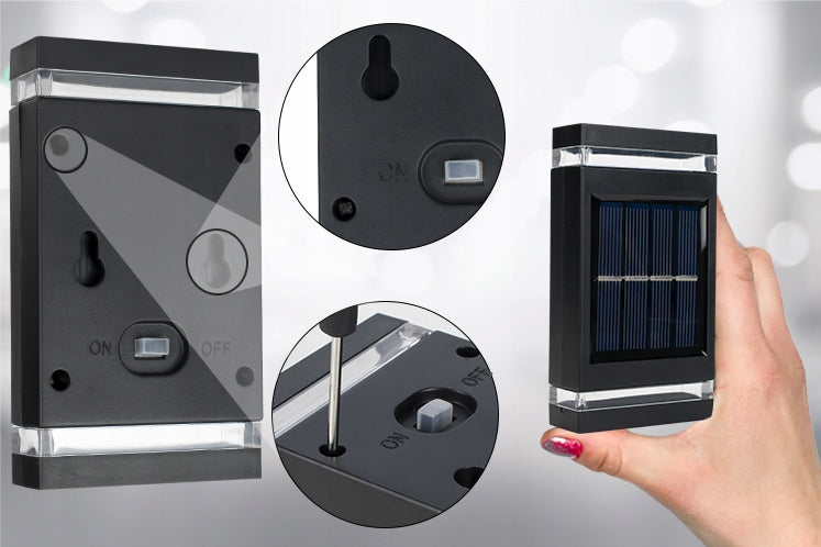 6x LED SOLAR LAMP FOR GARDEN Gazebo WALL LED GARDEN WALL LAMP UP-BOTTOM Length/height 11 cm