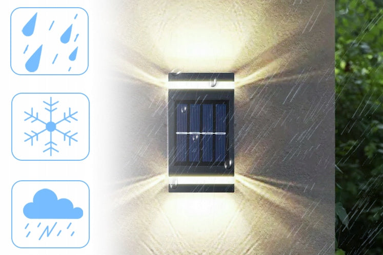 6x LED SOLAR LAMP FOR GARDEN Gazebo WALL LED GARDEN WALL LAMP UP-BOTTOM Main material synthetic material