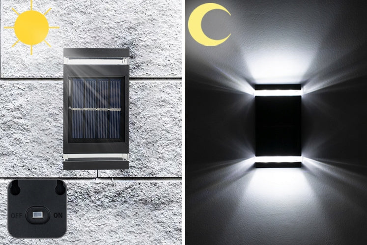 6x LED SOLAR LAMP FOR GARDEN Gazebo WALL LED GARDEN WALL LAMP UP-BOTTOM Power supply solar