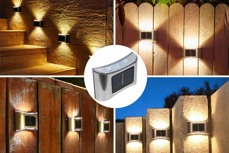 6x METAL LED LAMP DECORATIVE SOLAR WALL LAMP OUTDOOR DUSK SENSOR Manufacturer code DecKinSol007[6]