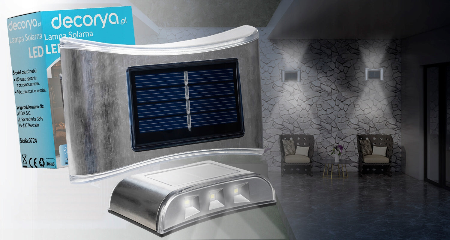 6x METAL LED LAMP DECORATIVE SOLAR WALL LAMP OUTDOOR DUSK SENSOR Packaging status original