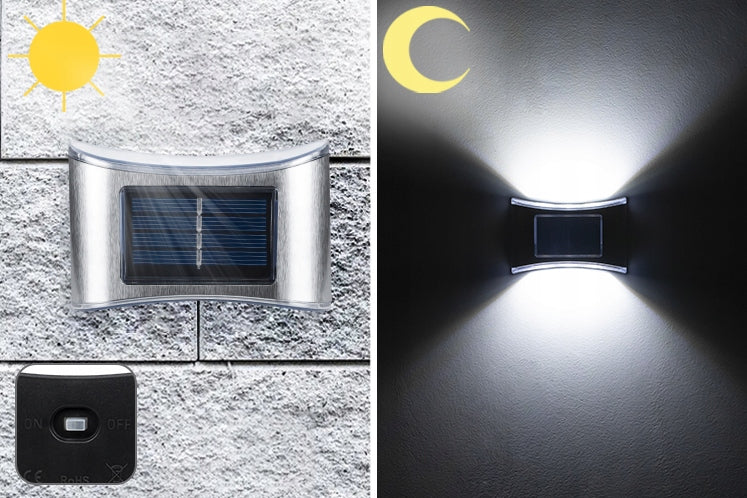 6x METAL LED LAMP DECORATIVE SOLAR WALL LAMP OUTDOOR DUSK SENSOR Power supply solar