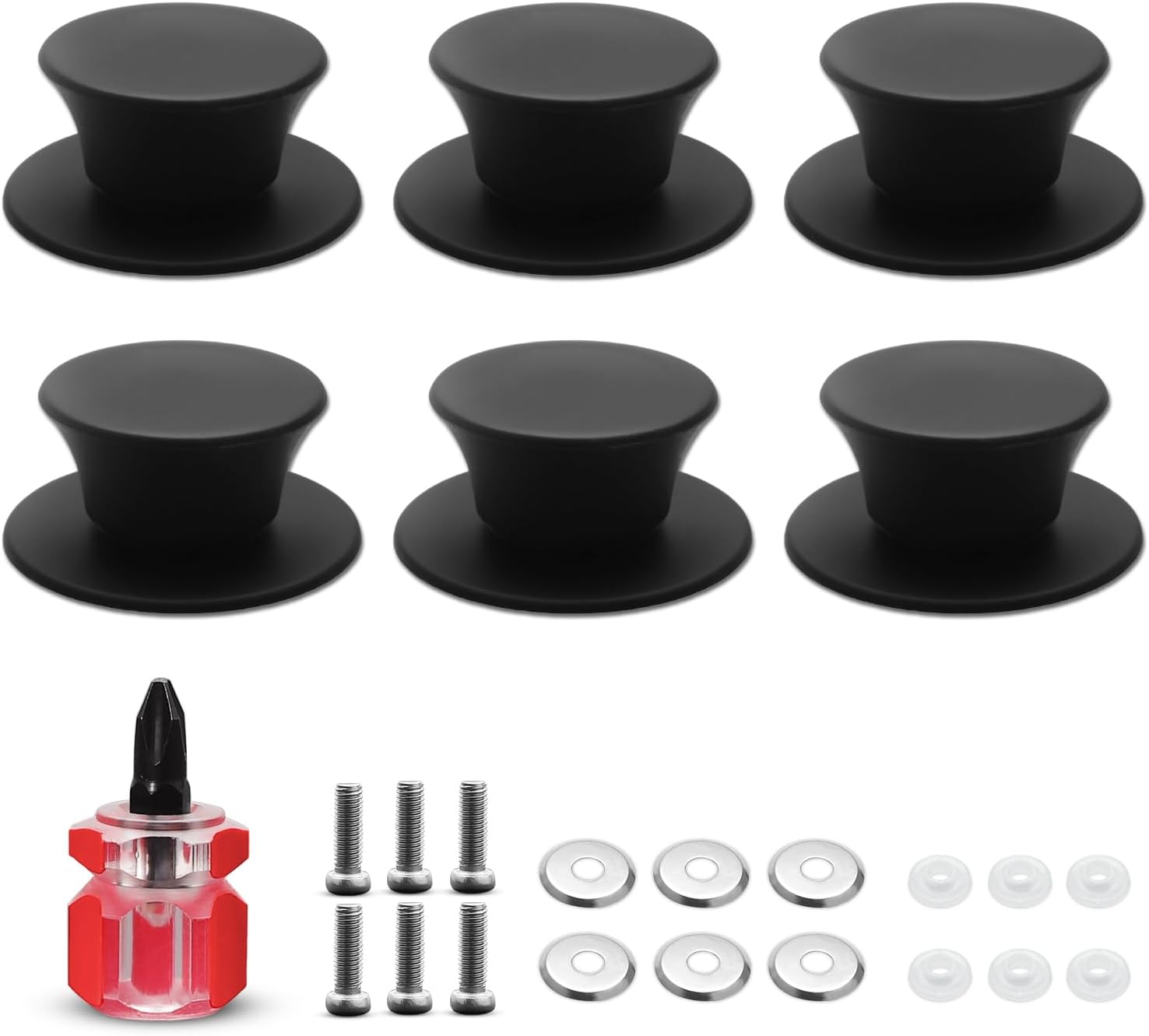6x SILICONE LID HOLDER PAN POT REPLACEMENT SET