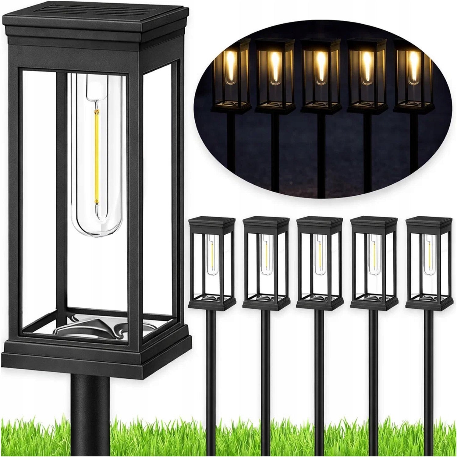 6x SOLAR LAMP LED GARDEN LOFT BULB DRIVEN WITH DUSK SENSOR