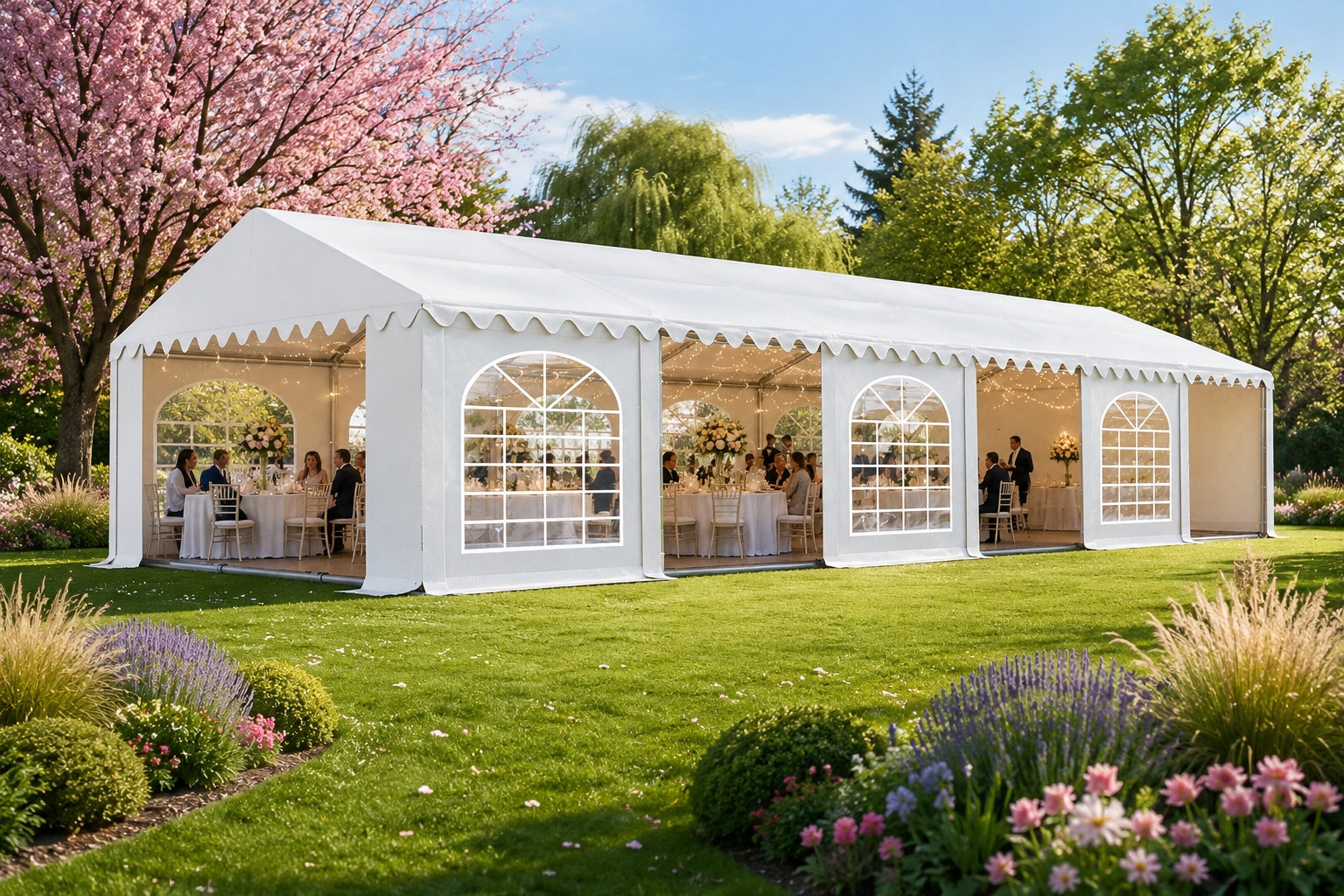 6x12m Feast Tent Garden Tent Premium Pavilion 6 x 12m Event Number of side walls more than 8