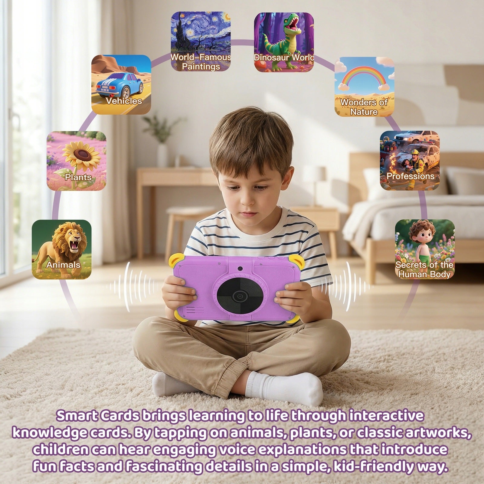 7“ Android 15 Kids Learning Tablet 20GB+64GB Parental Control AI Dual Cam Packaging status original