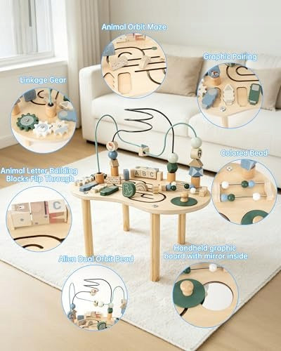 7 IN 1 MONTESSORI WOODEN EDUCATIONAL TABLE FOR KIDS FROM YEAR TO DAY FOR BIRTHDAY Kid's age 0＋