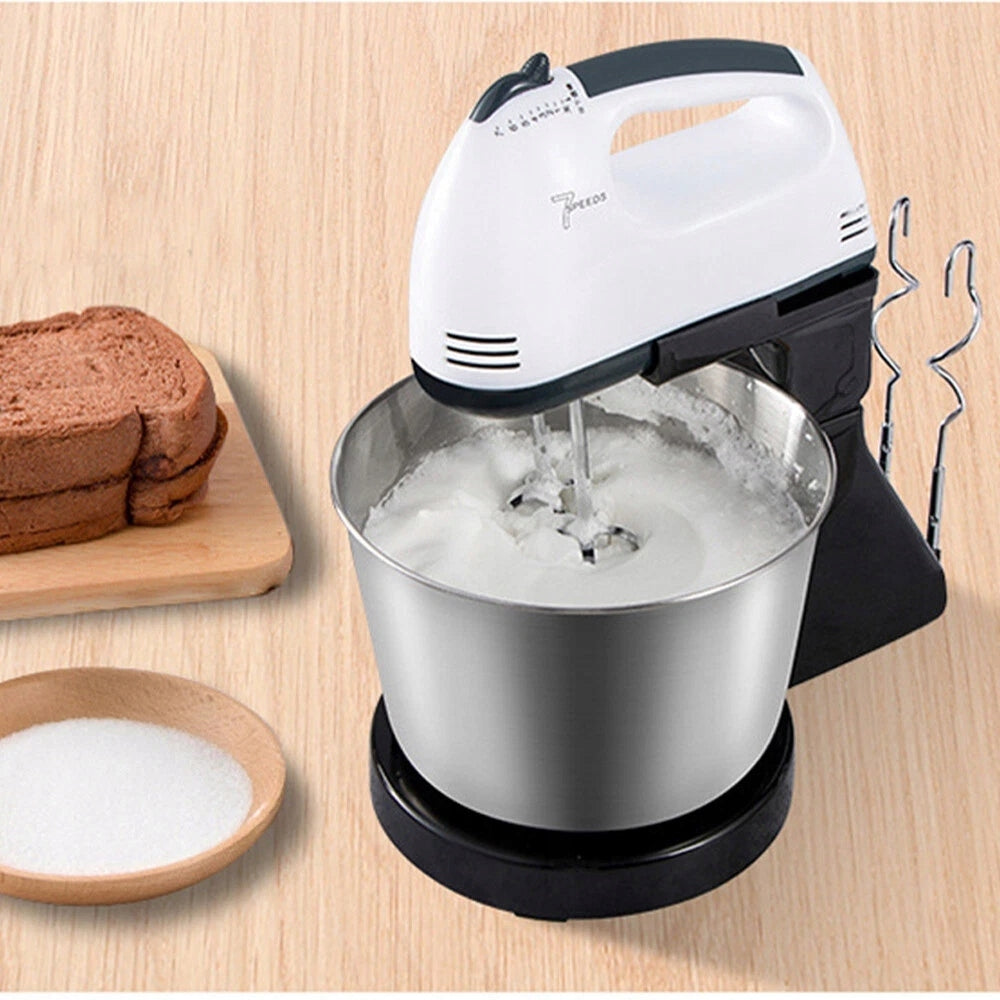 7 Speeds Cake Mixer For Home, Hand Mixer With Rotating Bowl 2 L Dominant color silver