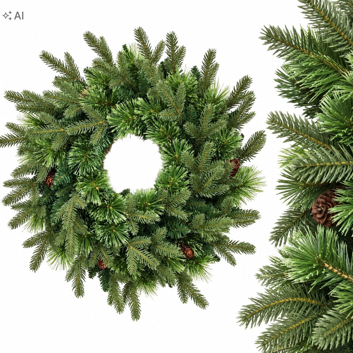 70 CM CHRISTMAS DECORATIVE WREATH WITH PREMIUM DOOR CONES