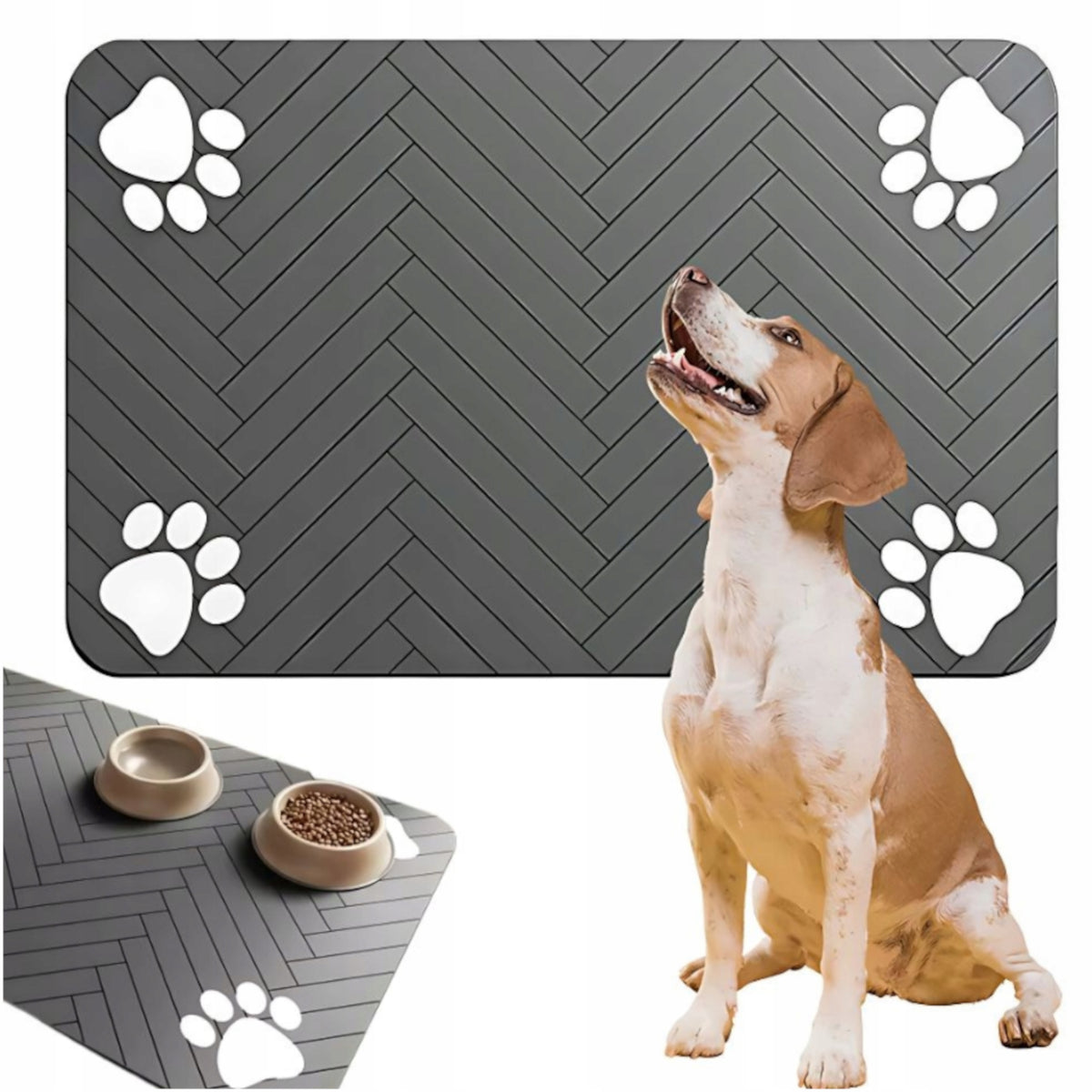 70X60 CM CAT DOG BOWL MAT PAD WATERPROOF NON-SLIP Manufacturer code VELAN VELAN PODKŁADKA MATA POD MISKĘ 70X60 CM