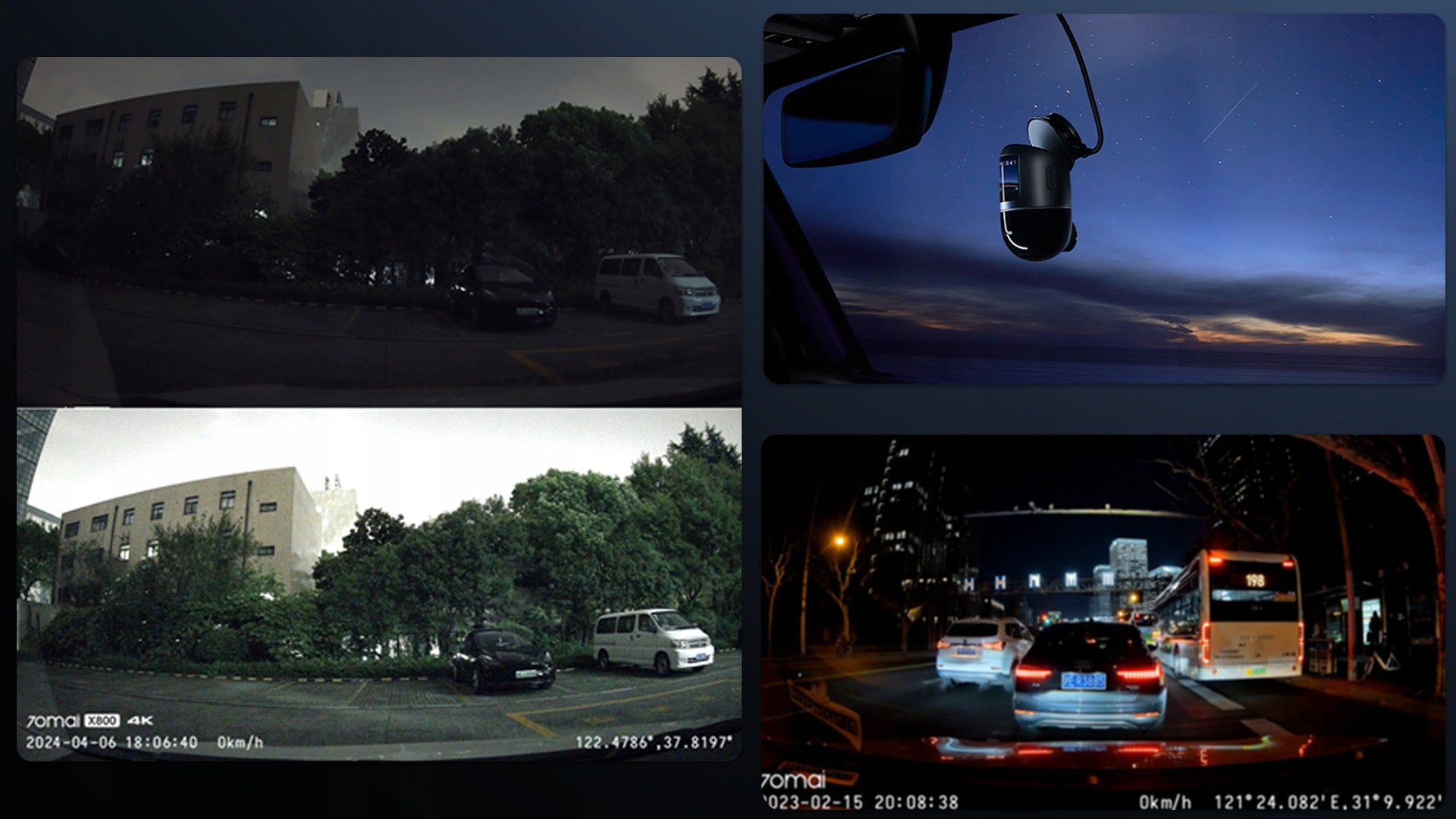 70mai Car camera Omni x800 Video Recorder 4K + rear RC14 + 128GB Viewing angle 146°