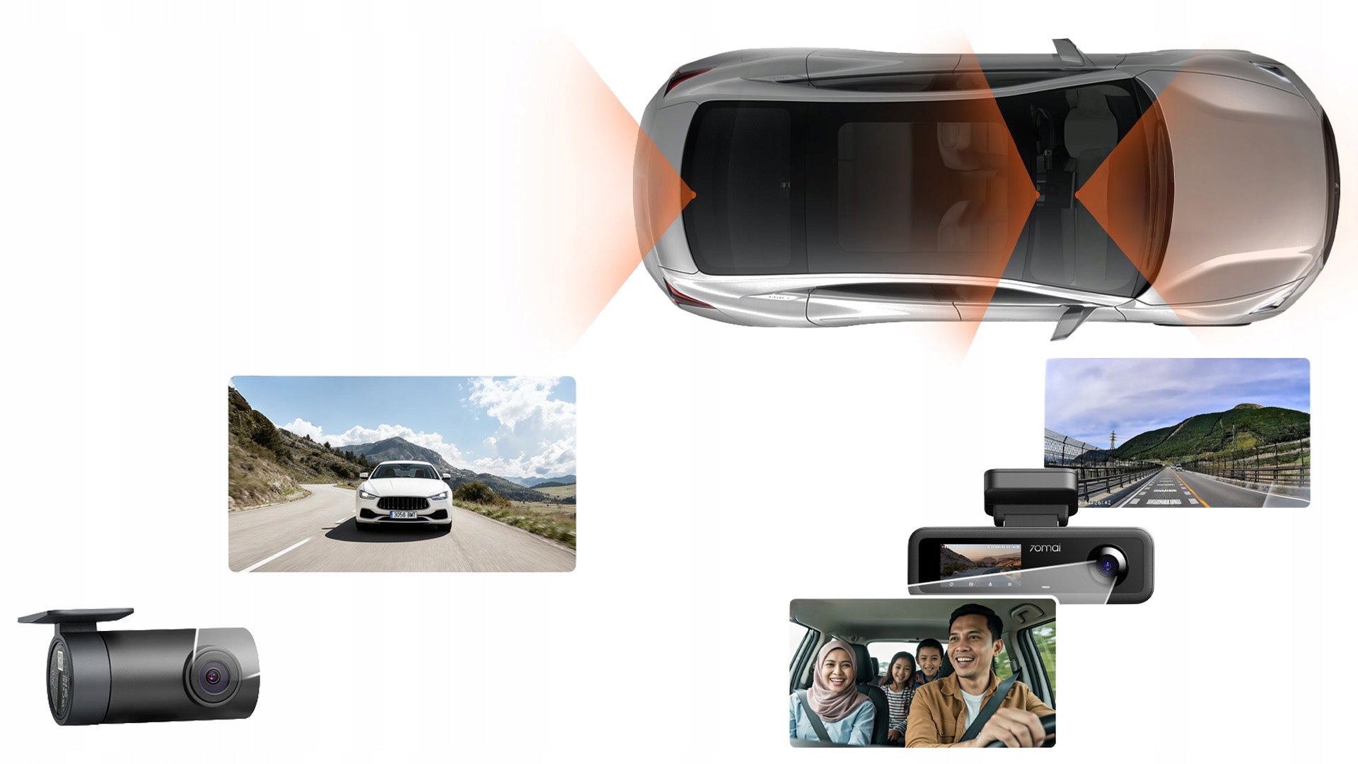 70mai Car camera QHD HDR SET T400 front and interior + rear RC21 Memory card included none