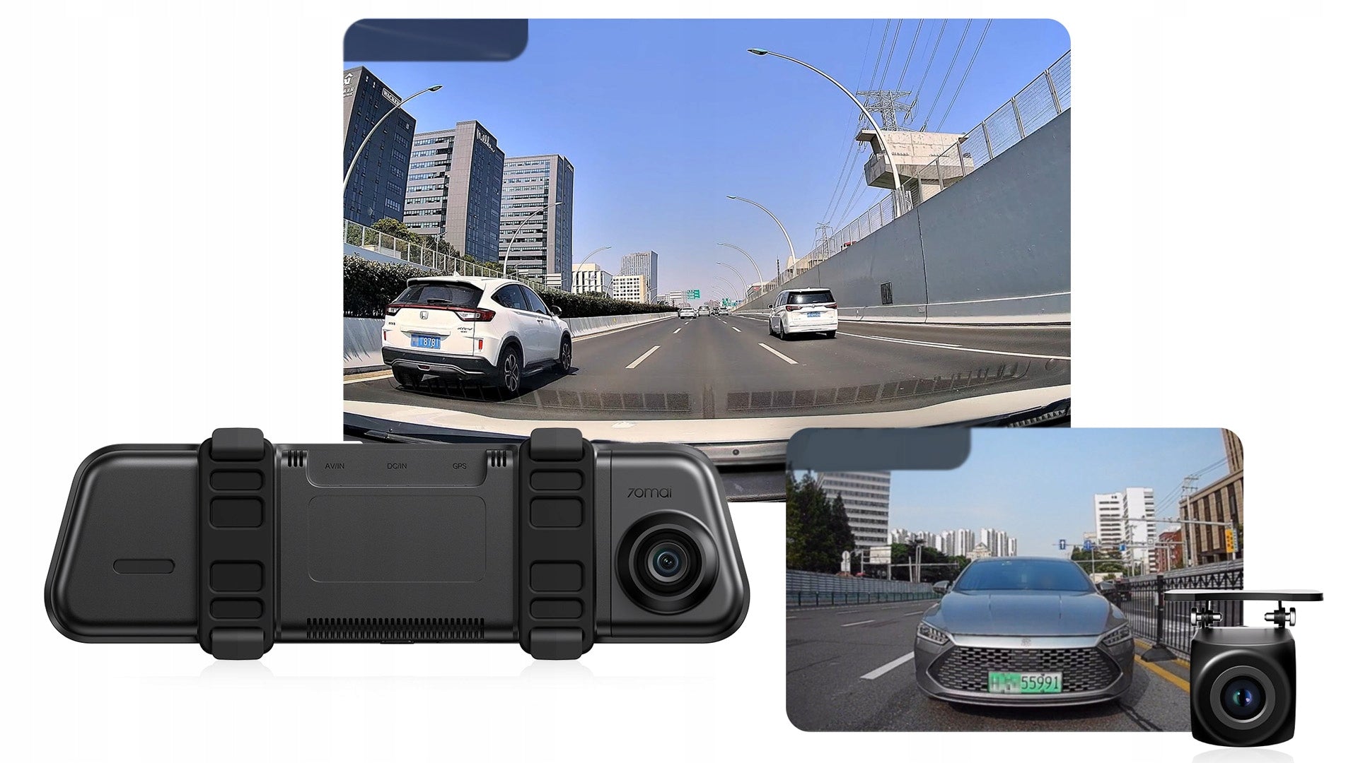 70mai Car camera mirror S410 VIDEO RECORDER + rear RC15 + GPS Viewing angle 125°