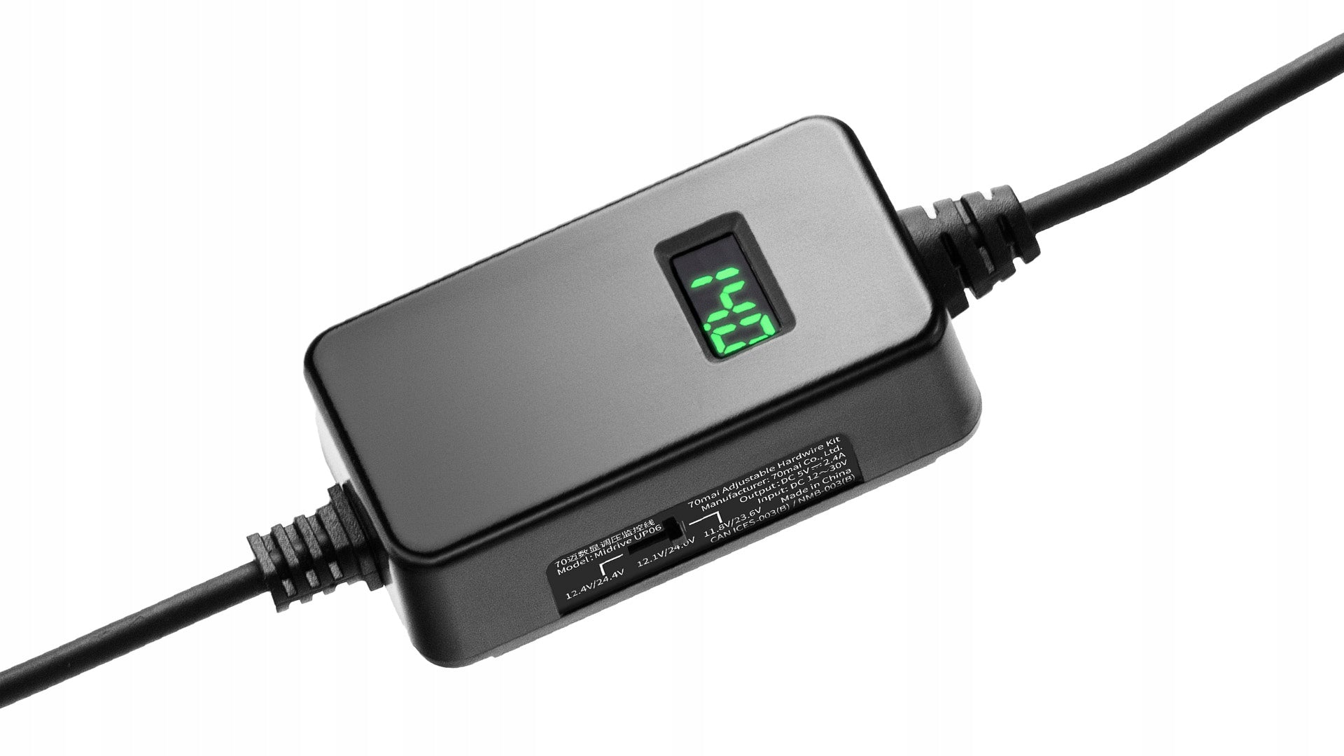 70mai Hardwire Kit UP06 PARKING MODE POWER SUPPLY for Car Cameras Recording quality 4K UHD (3840 x 2160)