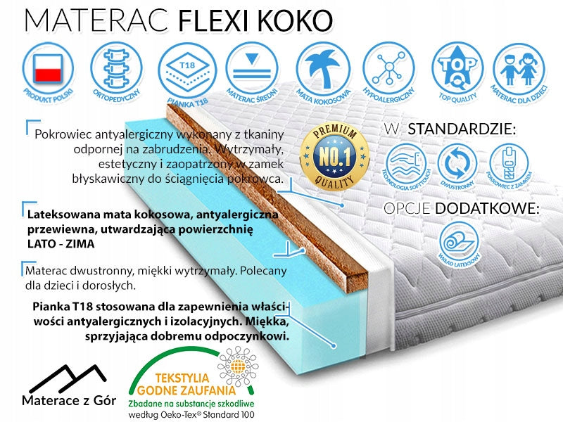 70x140 COCONUT MATTRESS FOR CHILDREN SOFT H1 11 CM Manufacturer code SOFT