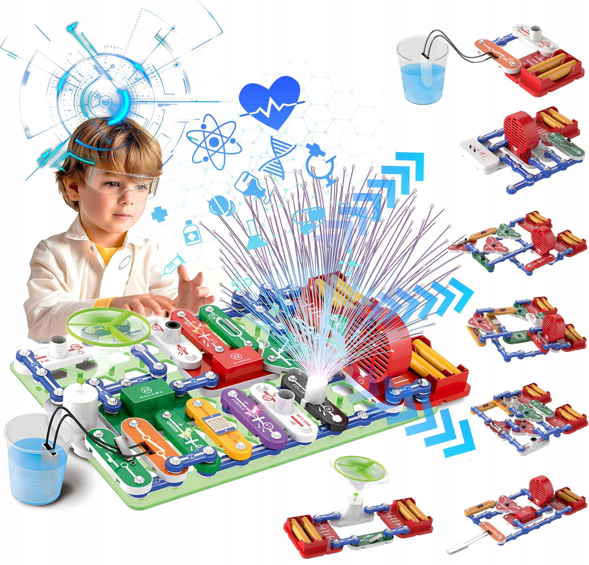 72PCS EDUCATIONAL SMALL ELECTRONICS WITH 2280+ EXPERIMENTS ELECTRICIAN SCIENCE SET