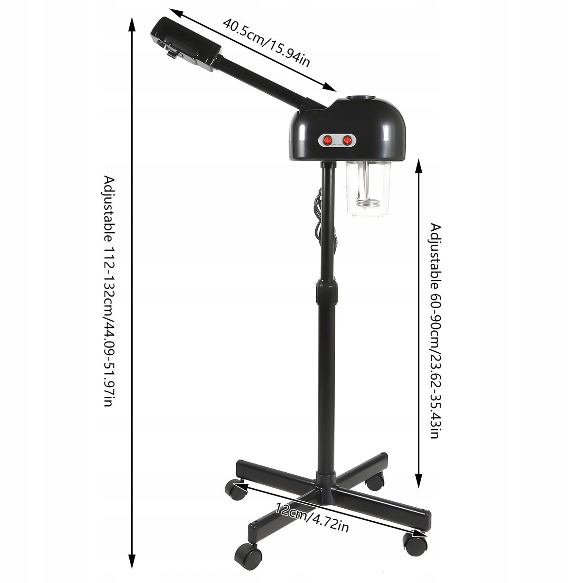 750 ML LARGE CAPACITY ADJUSTABLE HEIGHT FACIAL STEAMER 800W 30-50 MINUTES Manufacturer code 092012