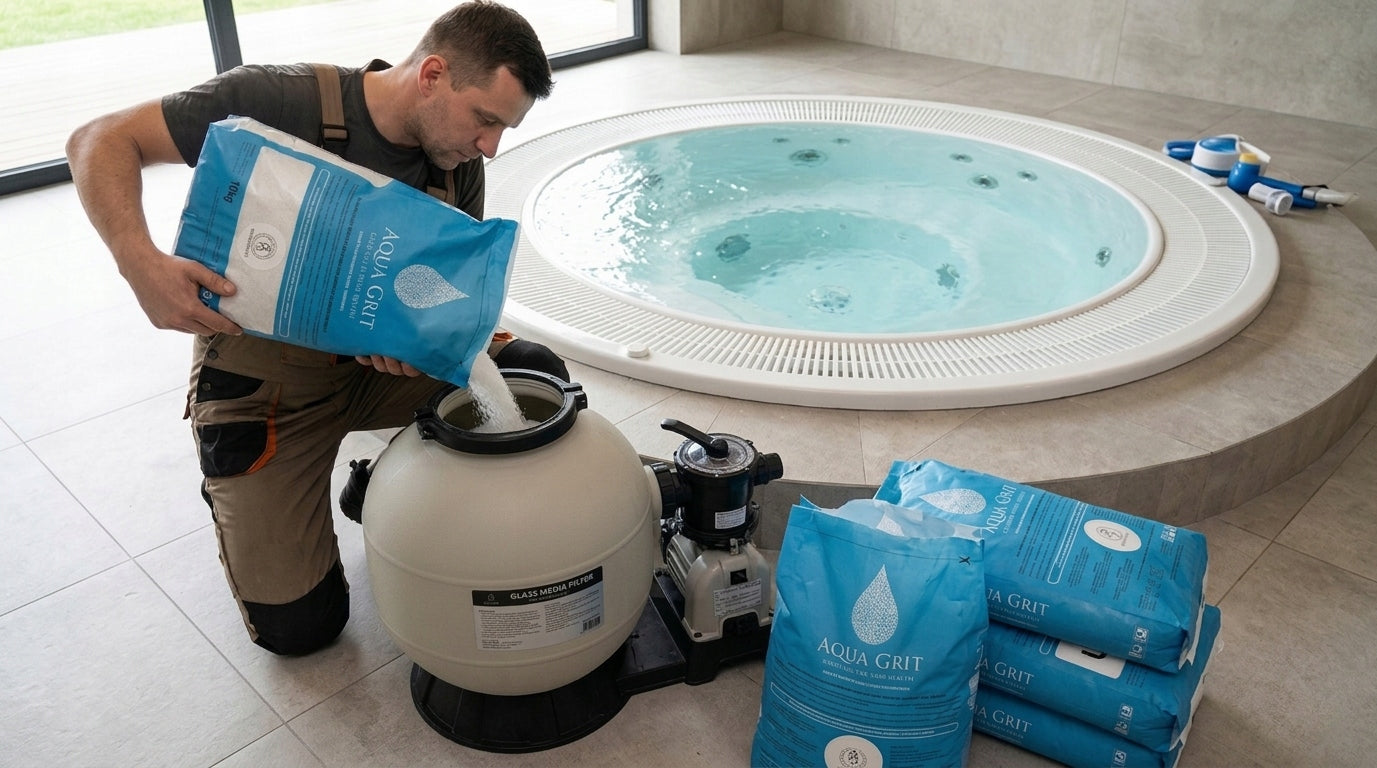 Baseino filtro stiklo užpildas Aqua Grit, 20 kg, 0,85–2 mm, su PZH sertifikatu