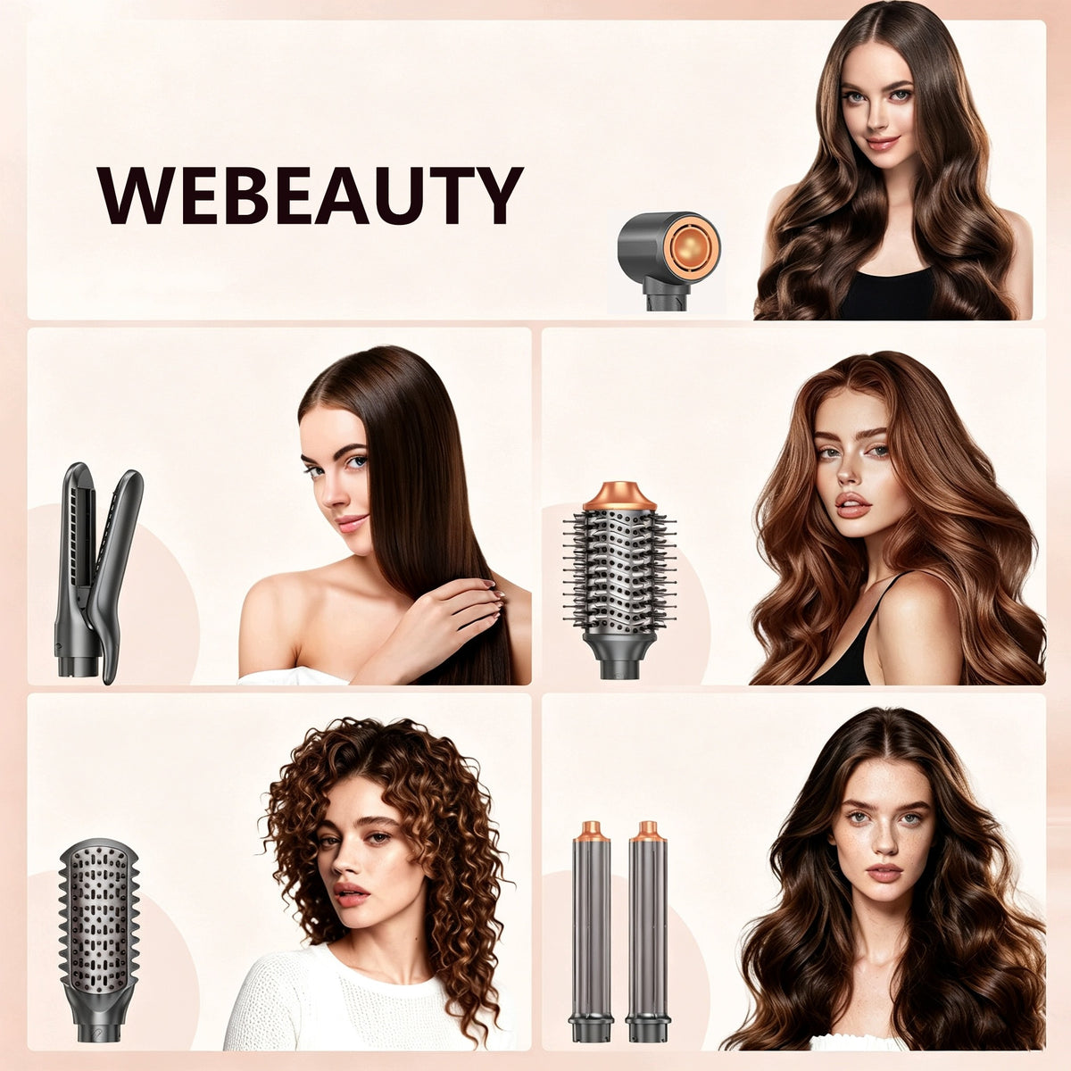 7IN1 CURLING IRON HAIR DRYER 100-240V 1400W WITH STORAGE BOX Manufacturer code WEBEAUTYF9E