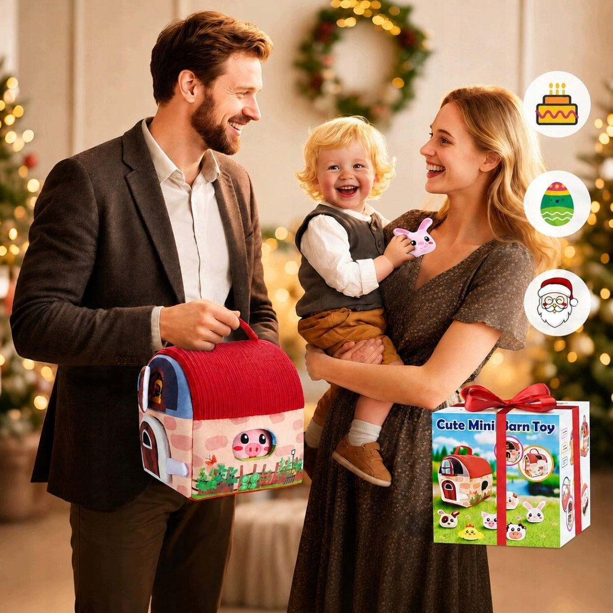7IN1 MONTESSORI FARM SET WITH STUFFED ANIMALS AGED 6-12 MONTHS AS A GIFT Packaging status original