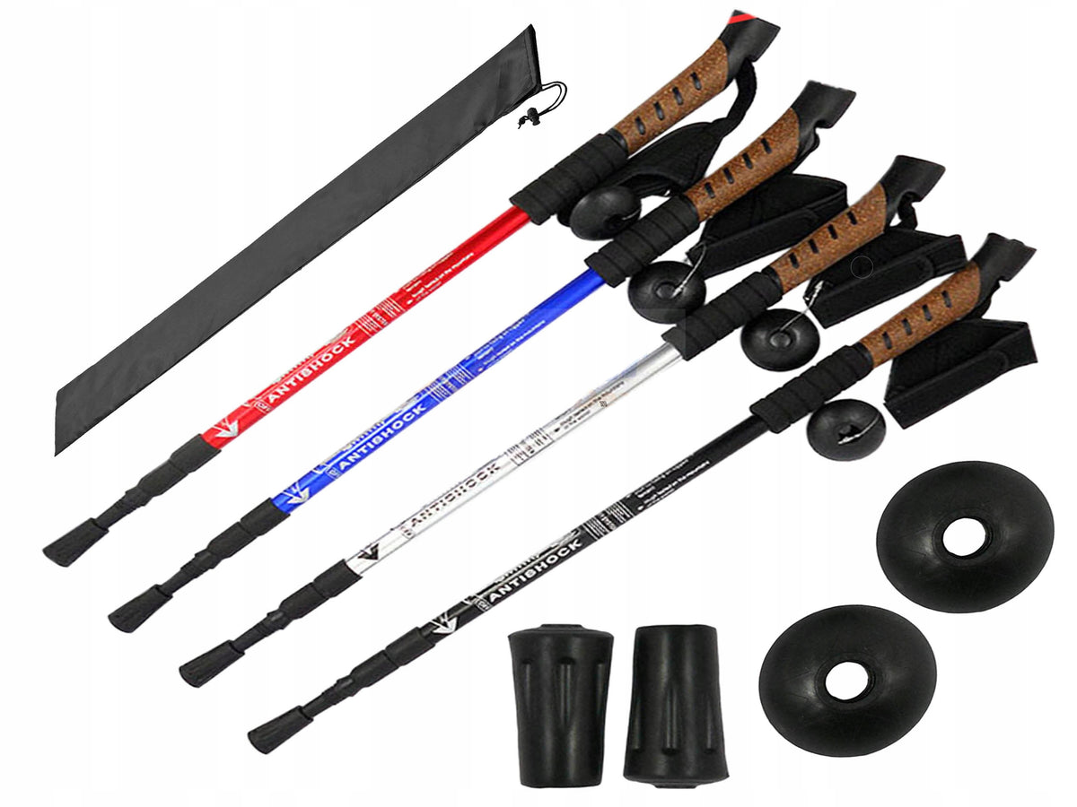 7in1 Set Nordic Walking Poles Aluminum Cork Handle + Cover