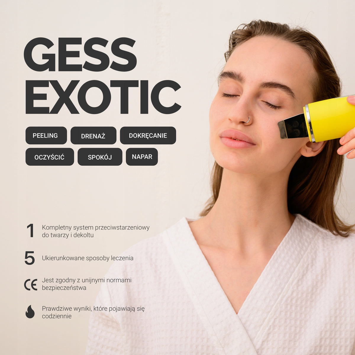 7in1 WIRELESS FACE CAVITATION PEELING, SKIN SCRUBER, GESS Medical device no