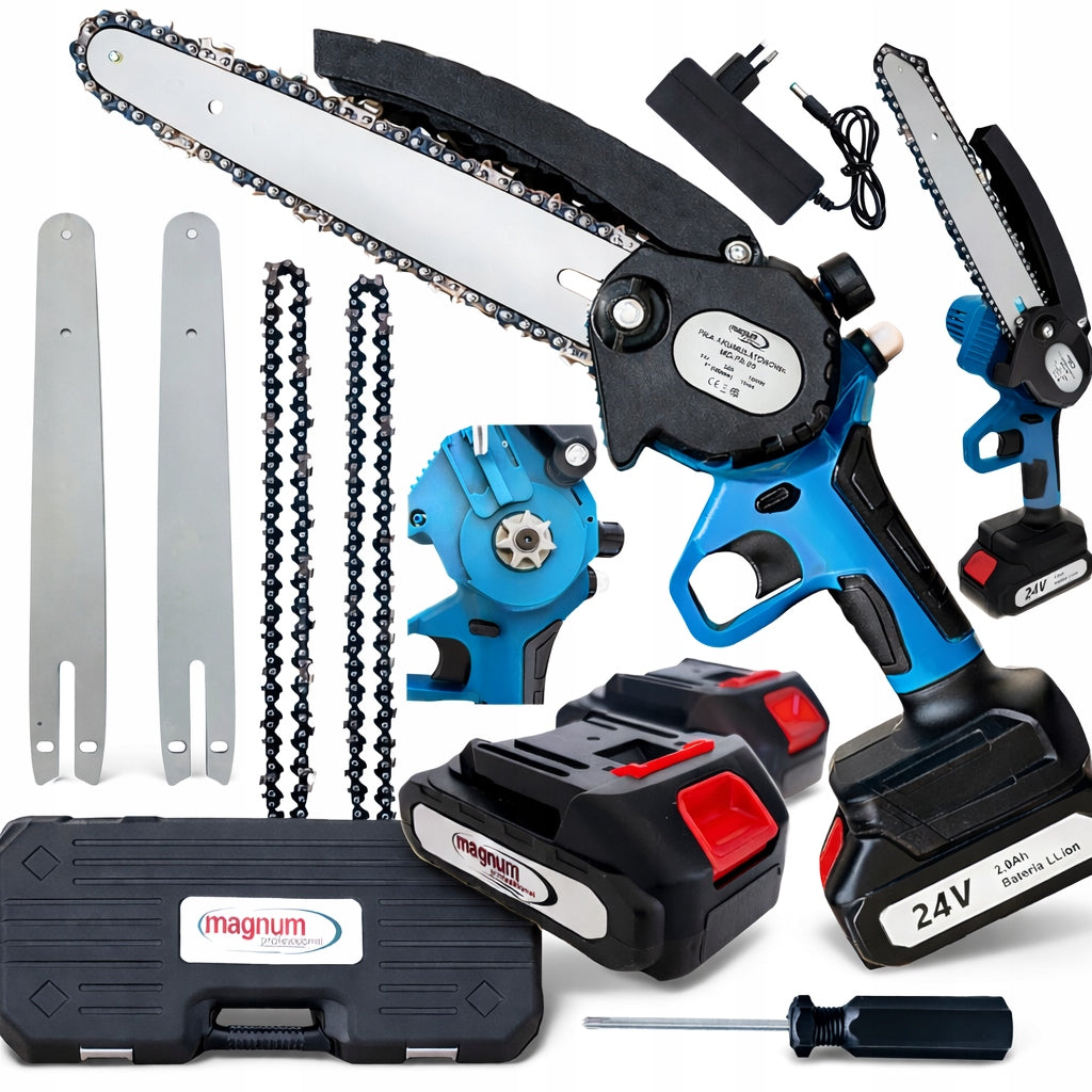 8” 2 x AKU 24V CORDLESS CHAINSAW BRANCH SAW + SUITCASE Packaging status original