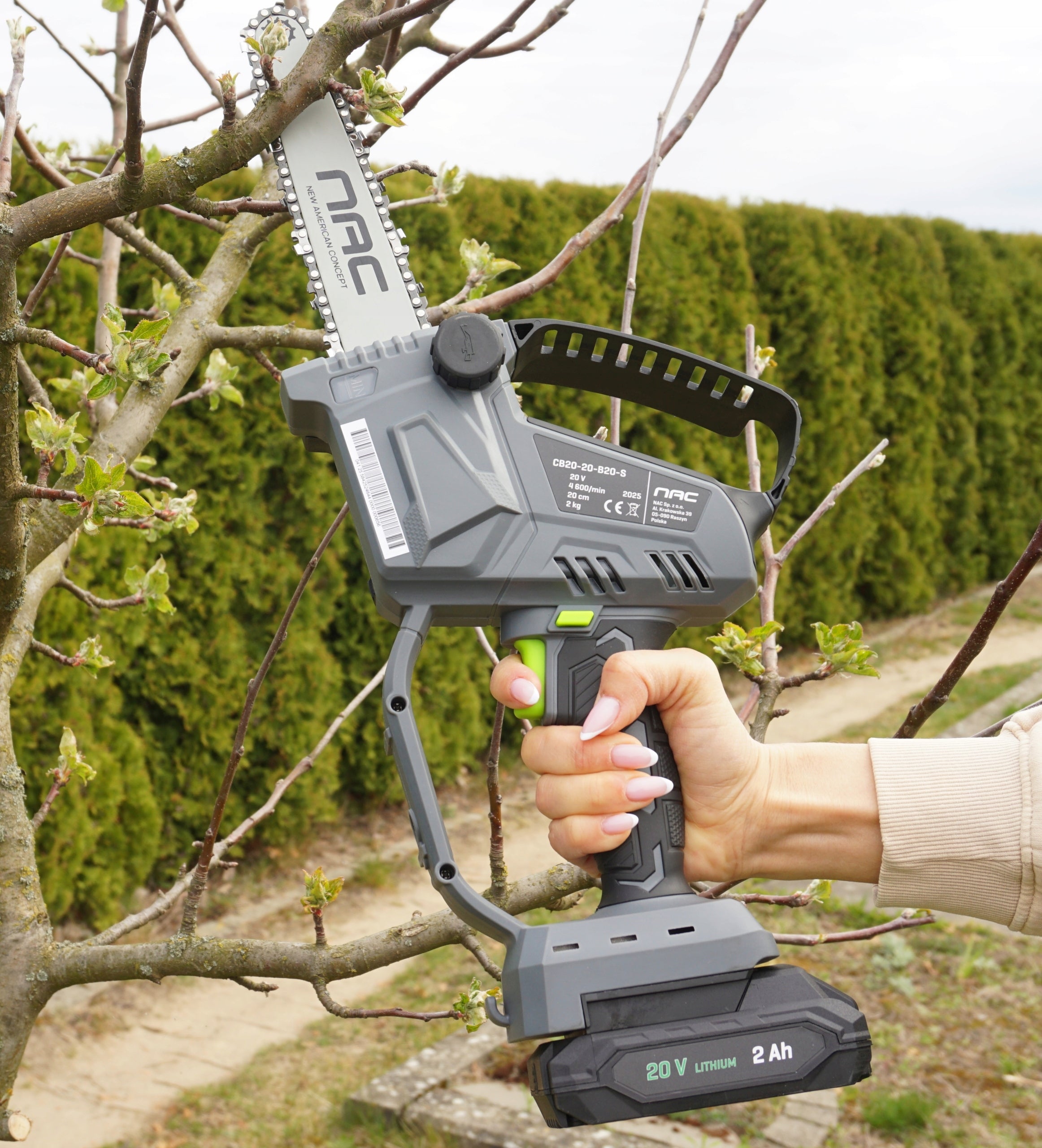 8" CORDLESS CHAINSAW WITH BATTERY AND CHARGER NAC 20V Manufacturer code CB20-20-B20-S