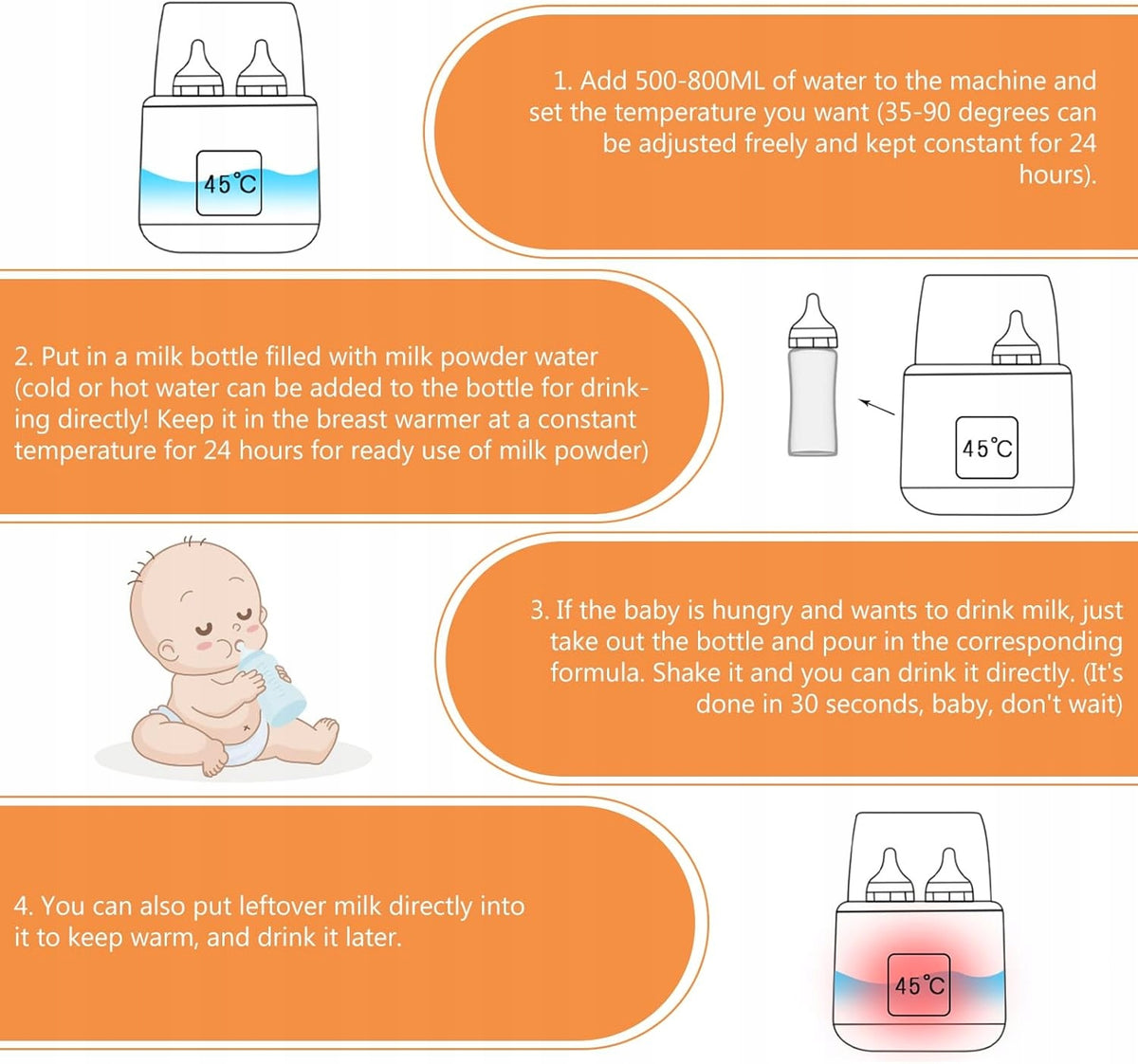 8 IN 1 BOTTLE WARMER FAST MILK HEATING AND STERILIZATION Kind multifunctional