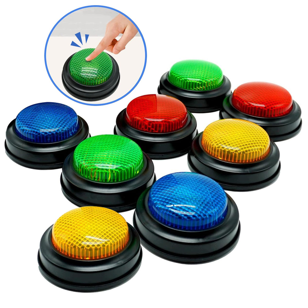 8-Pack Buzzers for Trivia Games, Answer Buzzers for Classroom,Family Buzzer