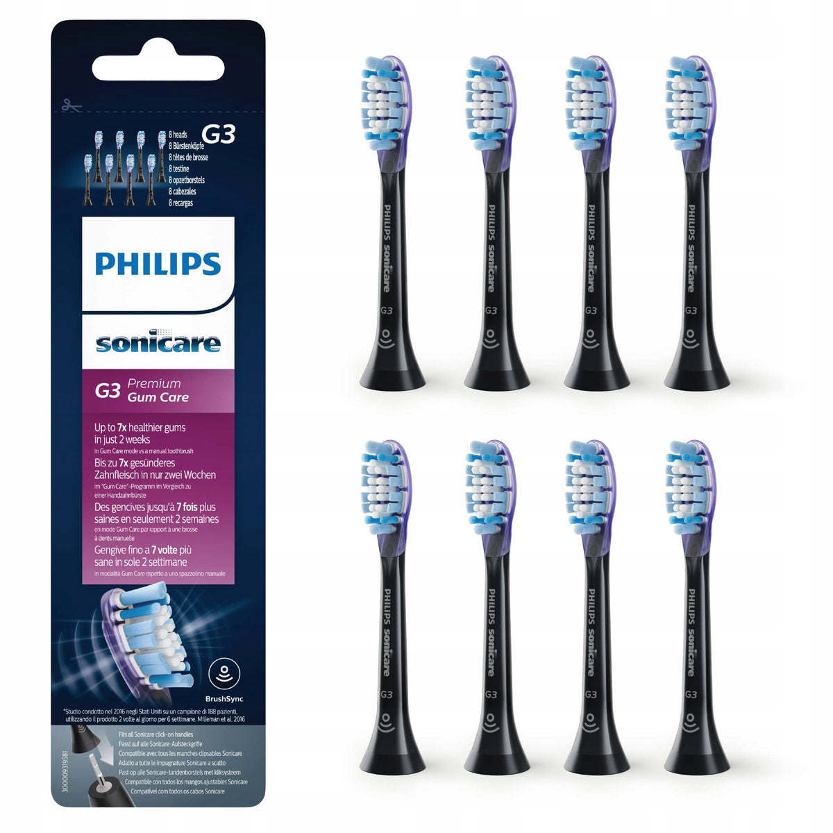 8 Pcs Philips Sonicare G3 Tips Healthier Gums Annual Stock HX9054