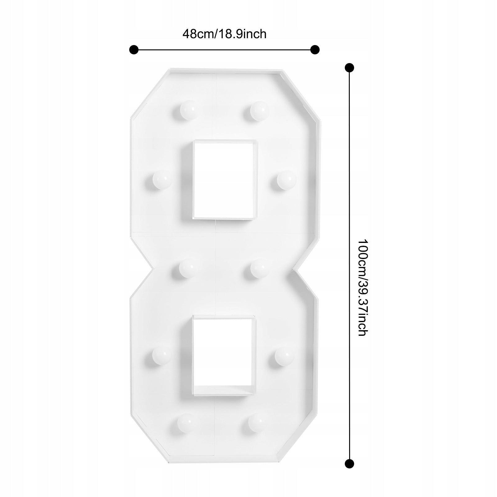 8 SHAPE BULB NUMBER, BULB LETTERS, LARGE NUMBER WITH BULBS FOR HOME PARTY Manufacturer code VD154