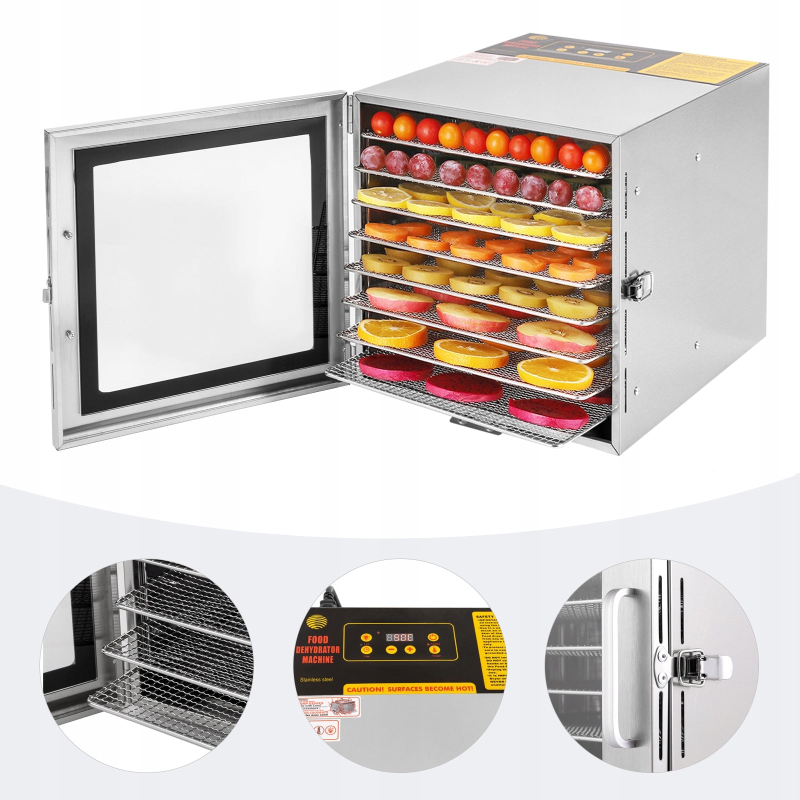 8-Tier Food Dehydrator Fruit-Dryer Machine for Drying Vegetable Meat 700w