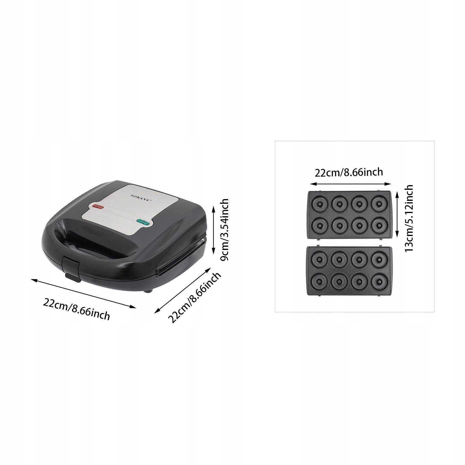 8-in-1 Multifunctional Sandwich Maker,750W Breakfast Maker Machine,220-240V Power rating 750 W