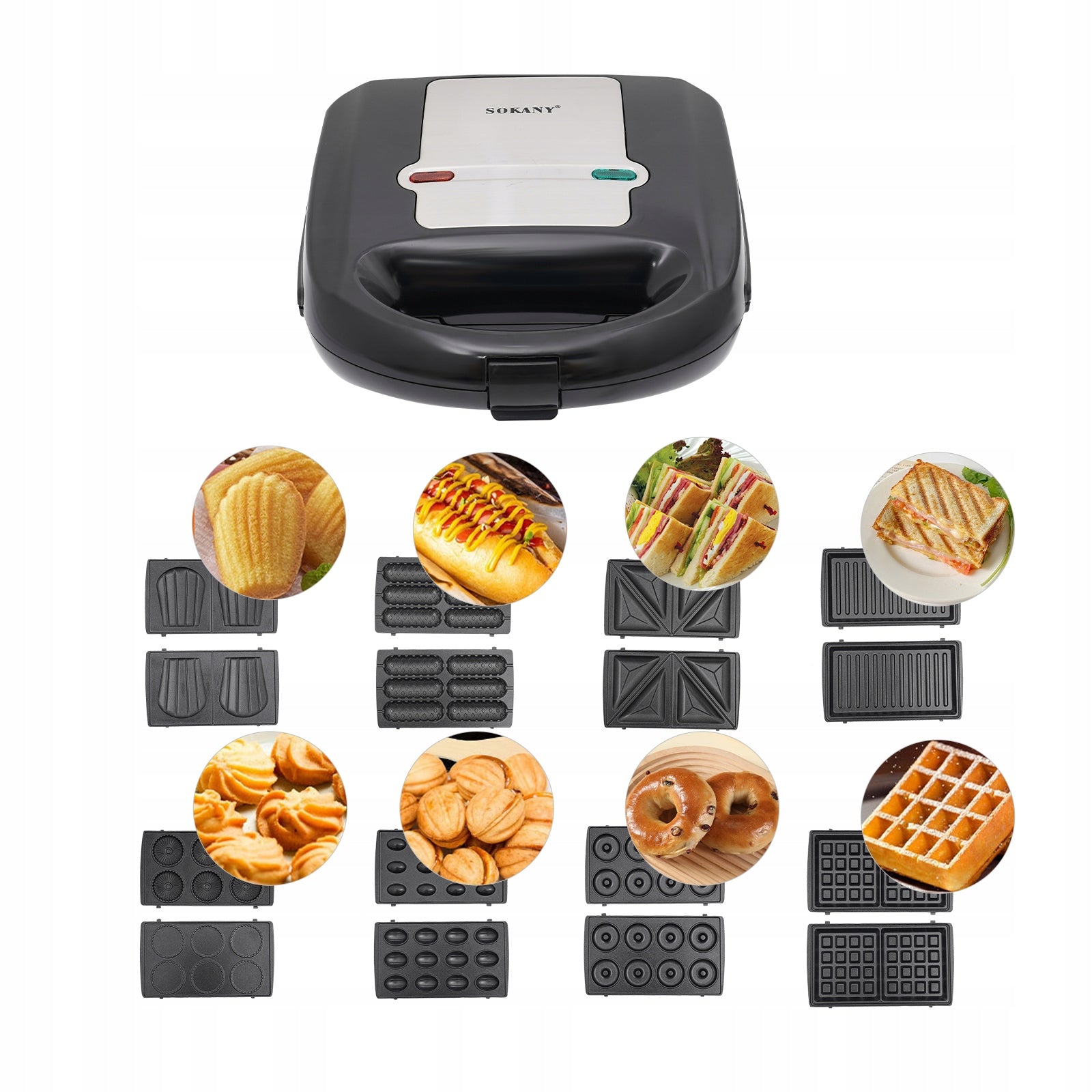 8-in-1 Multifunctional Sandwich Maker,750W Breakfast Maker Machine,220-240V