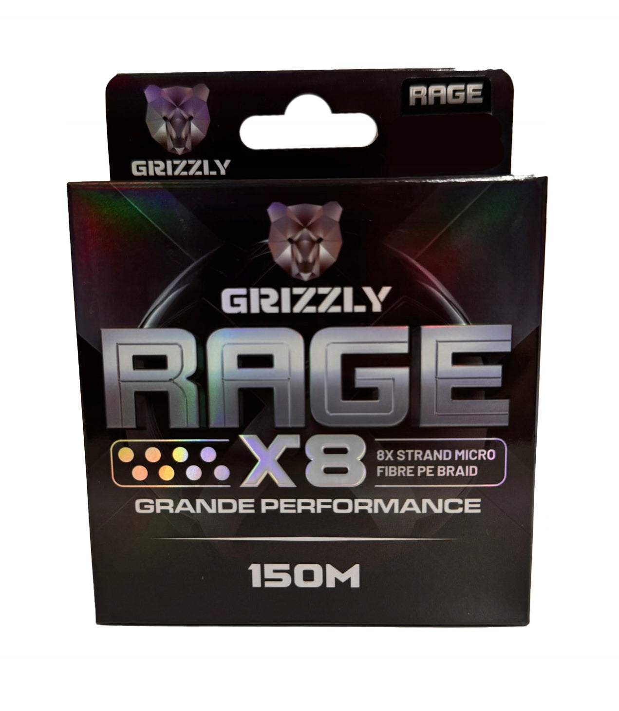 8 strand fishing braid GRIZZLY RAGE black strong 0,20mm 150m 33,4kg Brand Grizzly