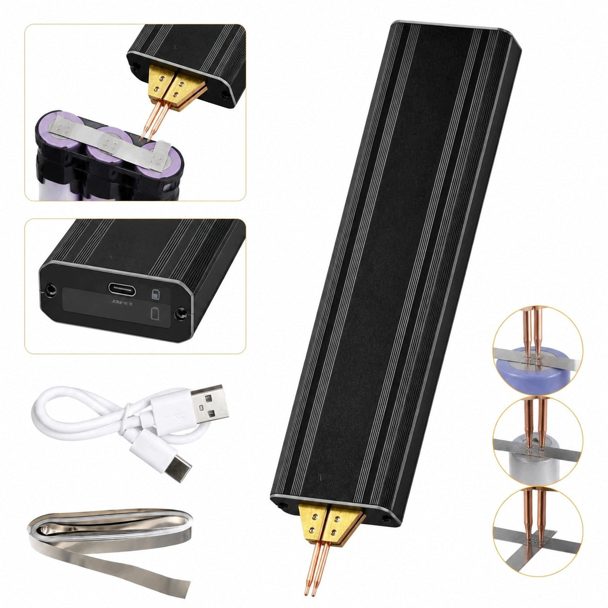 800A PORTABLE SPOT WELDING MACHINE WITH LCD AND TYPE-C