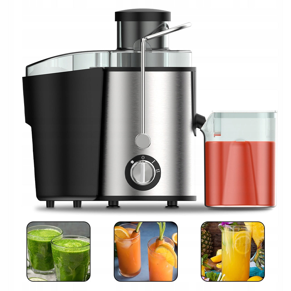 800W JUICER WITH TWO SPEEDS AND SILVER PULP CONTAINER Packaging status original