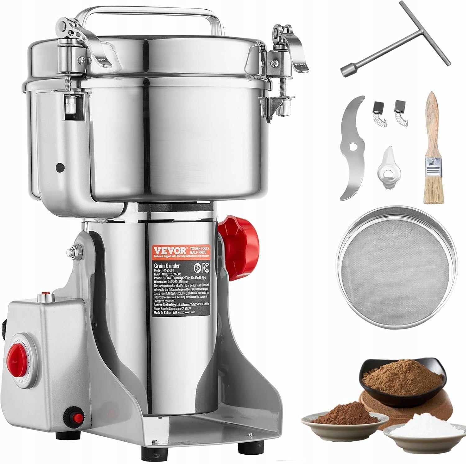 800g Commercial Spice Grinder Electric Grain Grinder Large Grinder