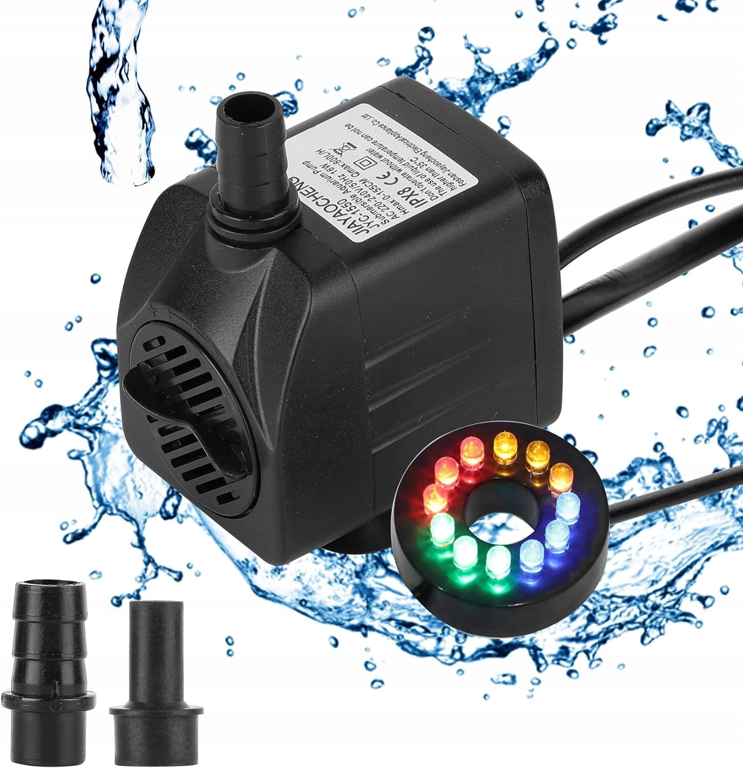 800l/h 16W CIRCULATING PUMP FOR POND WATER FOUNTAIN CASCADE 12 LED