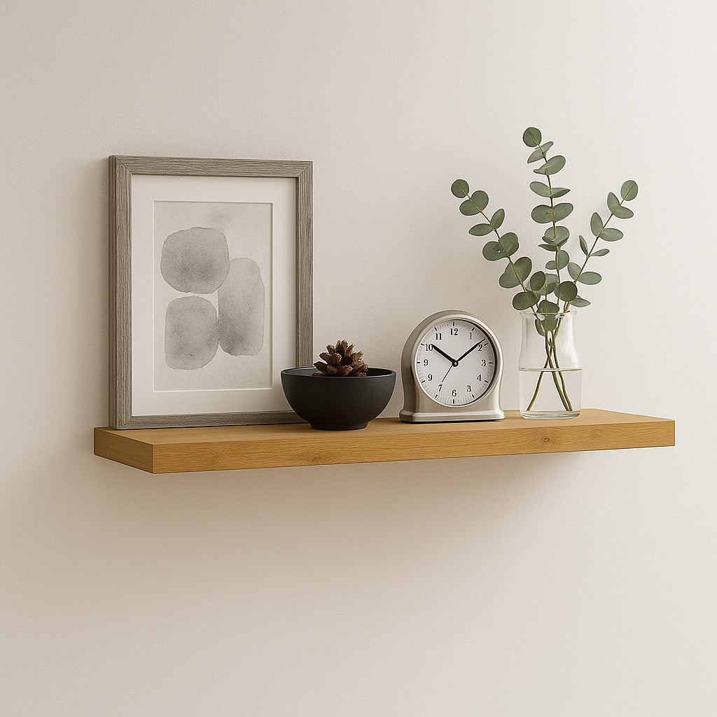80x15 cm Modern Wall Hanging Shelf Invisible Installation in 3 Minutes