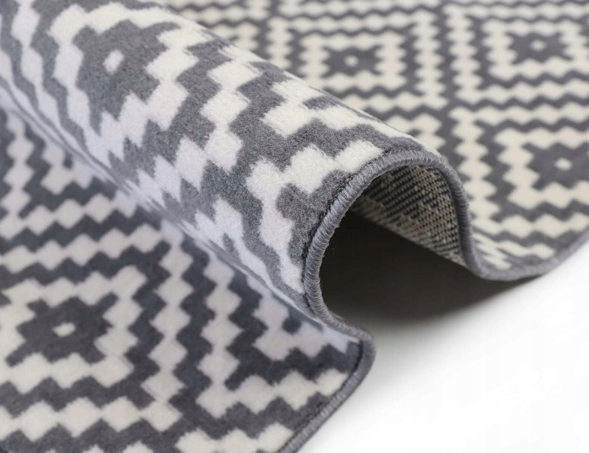 80x180CM* GRAY FASHIONABLE GEOMETRIC RUG FOR HALLWAY Manufacturer code CHODNIK GEOMETRYCZNY