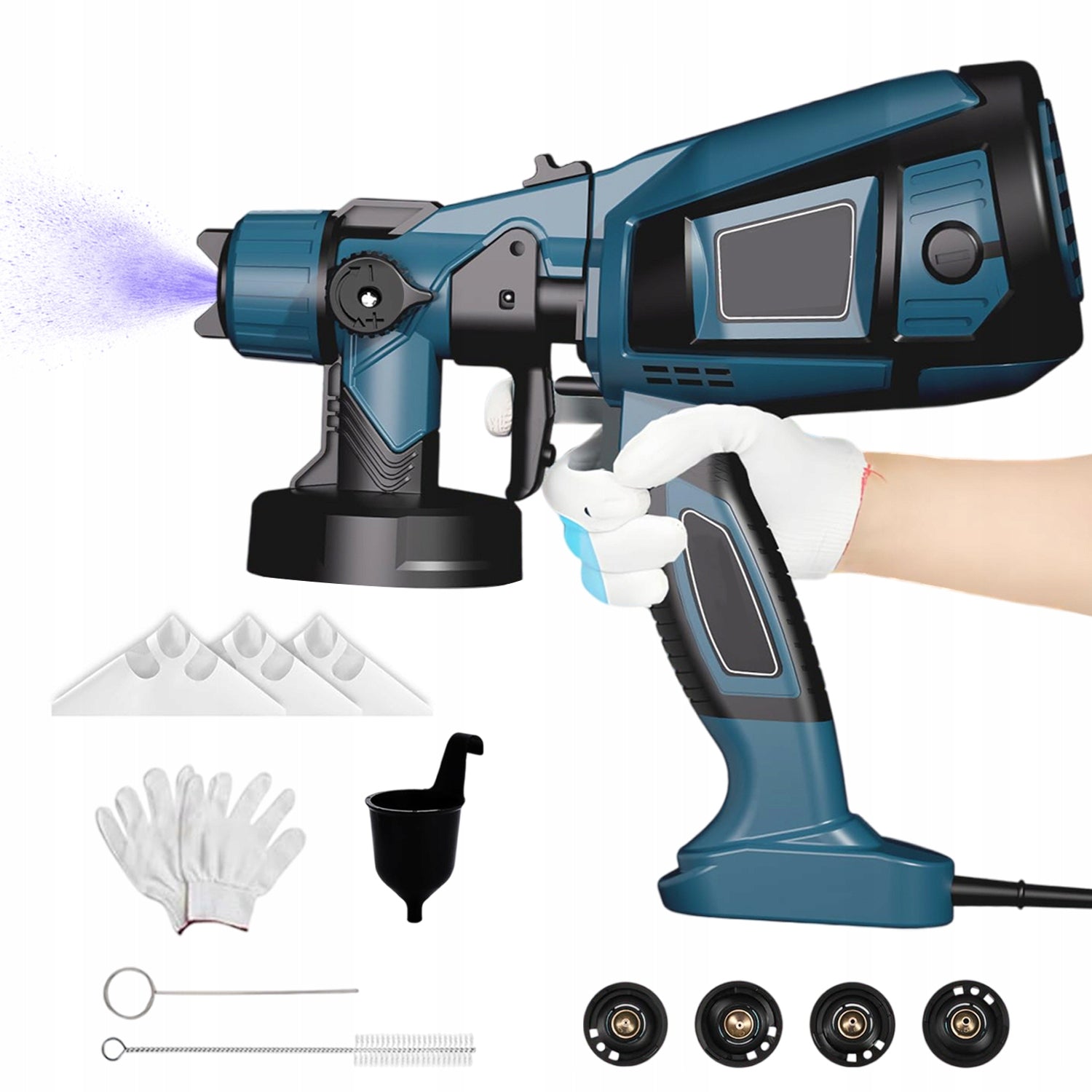 850W PAINT SPRAYER WITH 4 COPPER NOZZLES AND 1400ML CONTAINER FOR WALLS