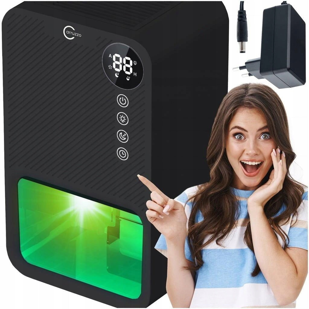 85W dehumidifier and air purifier LCD moisture absorber 3,8L black LED RGB Brand Carruzzo