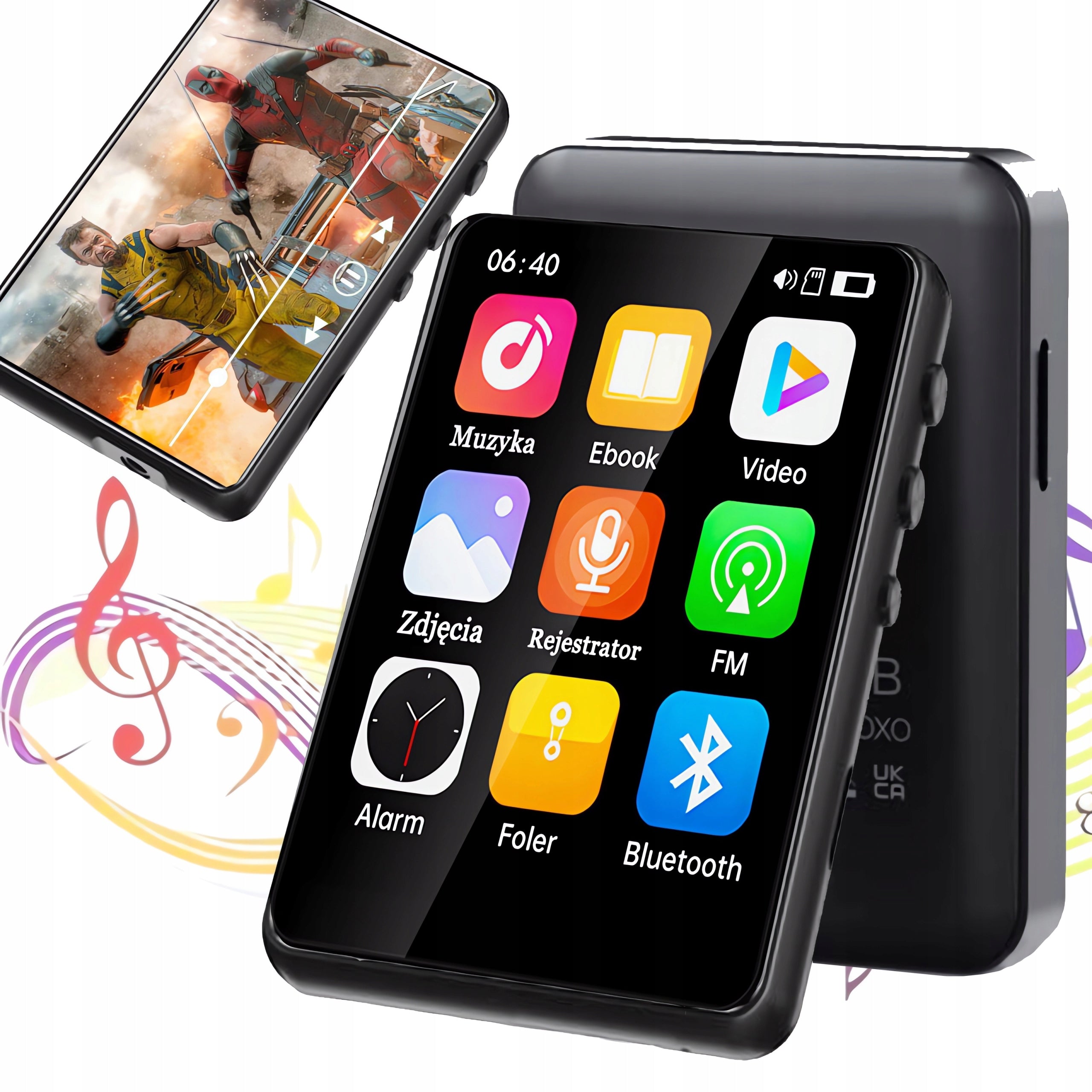 8GB Radio MP3 Player with Bluetooth WiFi 4,0" Touch MP3 APPS Large