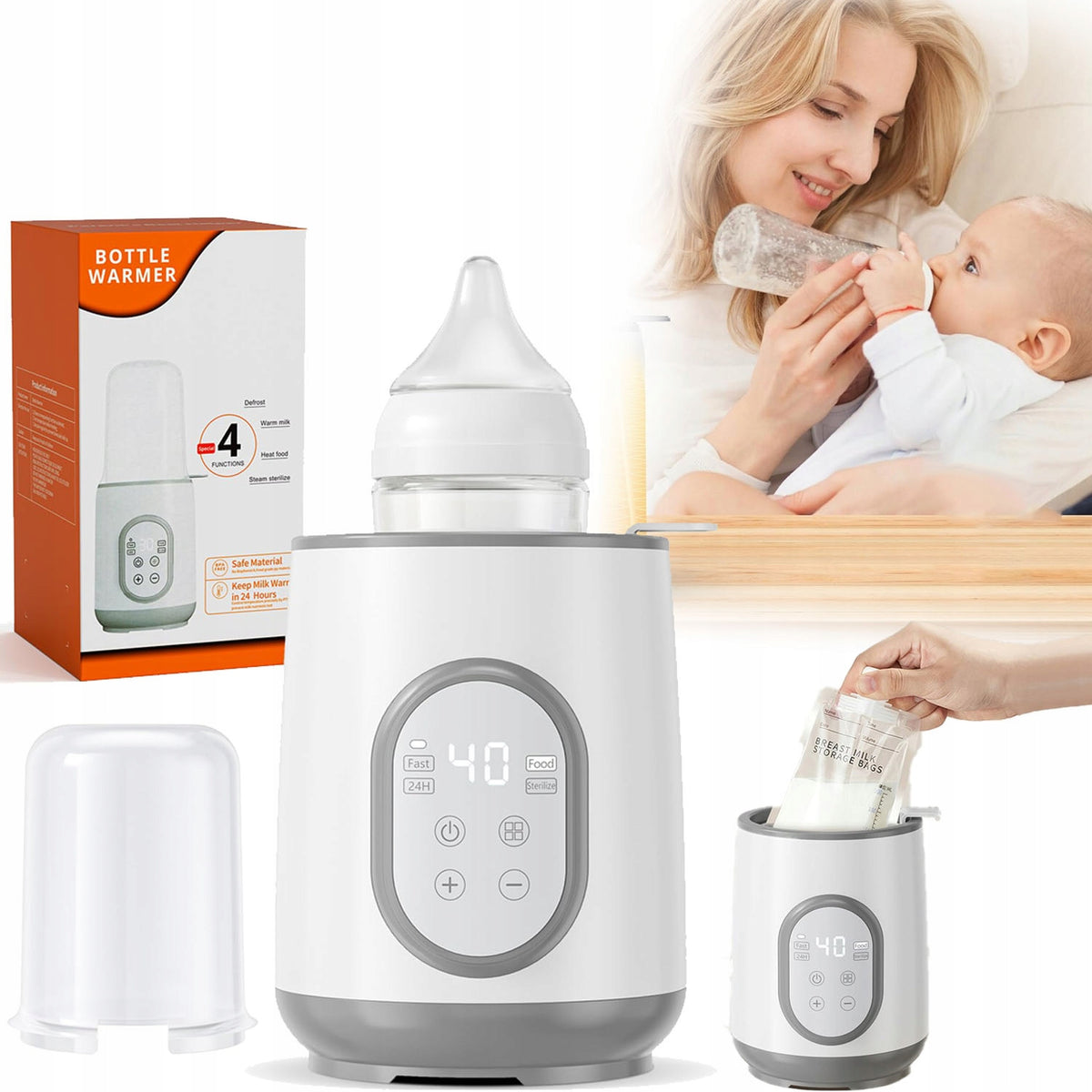 8IN1 BOTTLE WARMER WITH STERILIZER - PROTECTION AGAINST BURNS